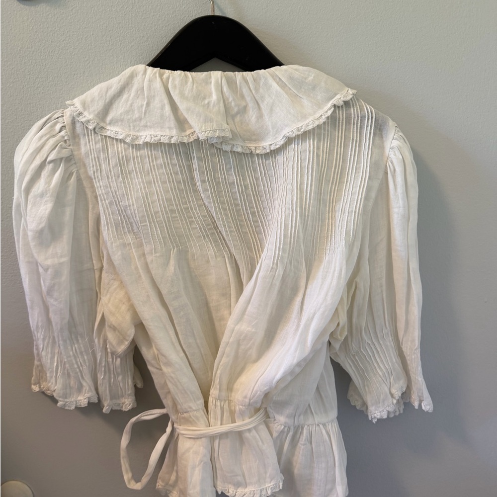 Doen Ivory Ruffle Wrap Blouse - Picture 3 of 4